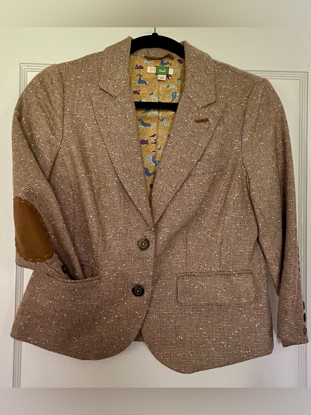Tweed Blazer with Suede Elbow Patches - Picture 2 of 12